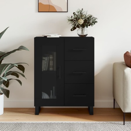 vidaXL Credenza Nera 69,5x34x90 cm in Legno Multistrato