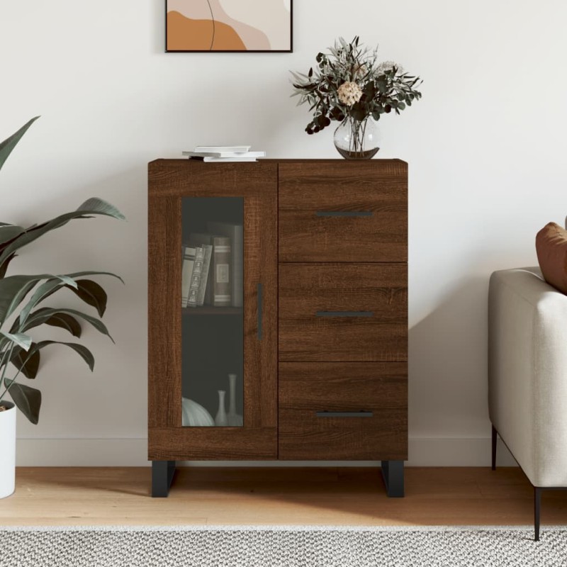 vidaXL Credenza Rovere Marrone 69,5x34x90 cm in Legno Multistrato vidaXL Credenza Rovere Marrone 69,5x34x90 cm in Legno Multistrato