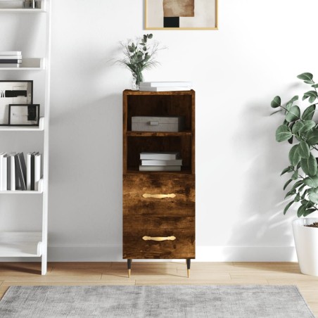 vidaXL Credenza Rovere Fumo 34,5x34x90 cm in Legno Multistrato