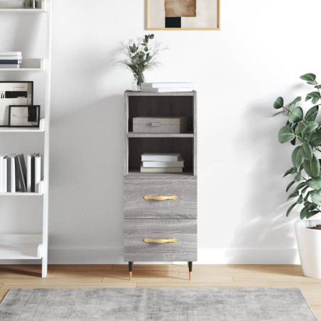 vidaXL Credenza Grigio Sonoma 34,5x34x90 cm in Legno Multistrato