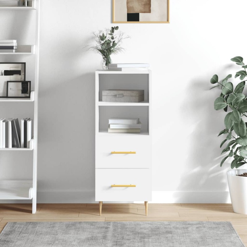 vidaXL Credenza Bianca 34,5x34x90 cm in Legno Multistrato vidaXL Credenza Bianca 34,5x34x90 cm in Legno Multistrato