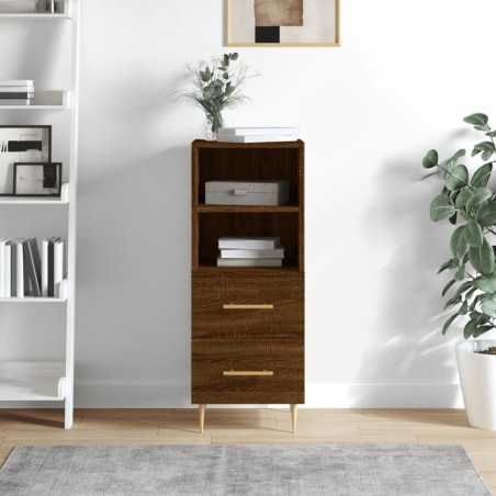 vidaXL Credenza Rovere Marrone 34,5x34x90 cm in Legno Multistrato