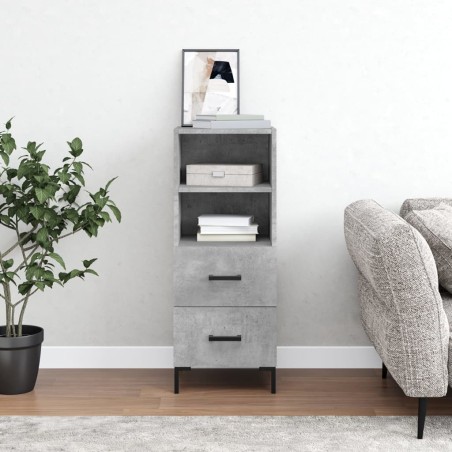 vidaXL Credenza Grigio Cemento 34,5x34x90 cm in Legno Multistrato