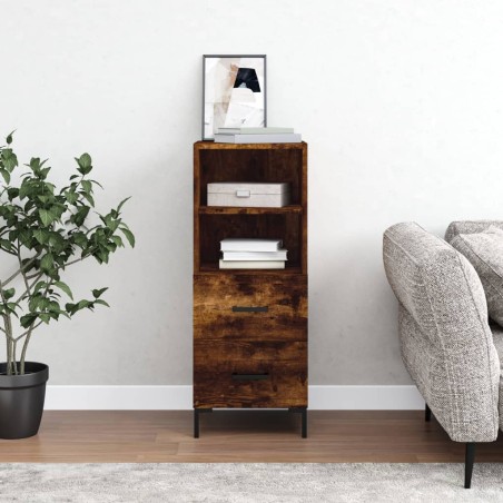vidaXL Credenza Rovere Fumo 34,5x34x90 cm in Legno Multistrato