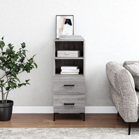 vidaXL Credenza Grigio Sonoma 34,5x34x90 cm in Legno Multistrato