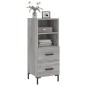 vidaXL Credenza Grigio Sonoma 34,5x34x90 cm in Legno Multistrato vidaXL Credenza Grigio Sonoma 34,5x34x90 cm in Legno Multistrato