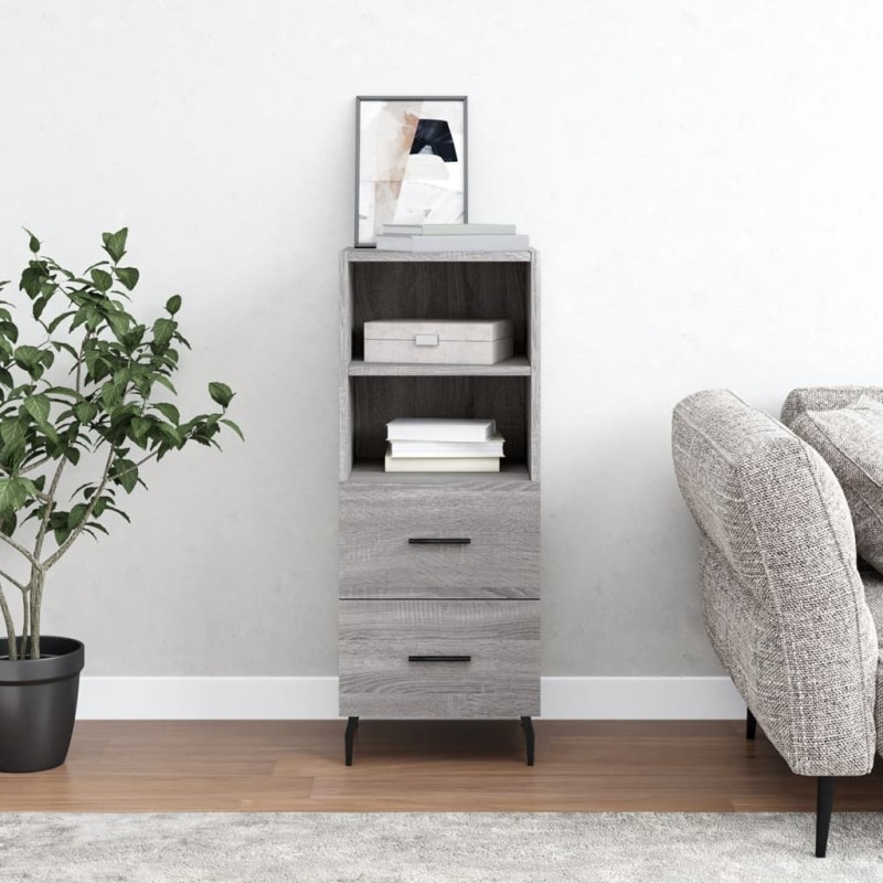 vidaXL Credenza Grigio Sonoma 34,5x34x90 cm in Legno Multistrato vidaXL Credenza Grigio Sonoma 34,5x34x90 cm in Legno Multistrato