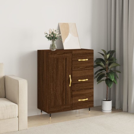vidaXL Credenza Rovere Marrone 69,5x34x90 cm in Legno Multistrato