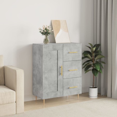 vidaXL Credenza Grigio Cemento 69,5x34x90 cm in Legno Multistrato