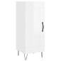 vidaXL Credenza Bianco Lucido 34,5x34x90 cm in Legno Multistrato