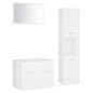 vidaXL Set Mobili da Bagno Bianco in Truciolato vidaXL Set Mobili da Bagno Bianco in Truciolato