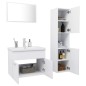 vidaXL Set Mobili da Bagno Bianco in Truciolato vidaXL Set Mobili da Bagno Bianco in Truciolato