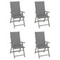 Sedie da Giardino Reclinabili 4 pz con Cuscini Massello Acacia Sedie da Giardino Reclinabili 4 pz con Cuscini Massello Acacia
