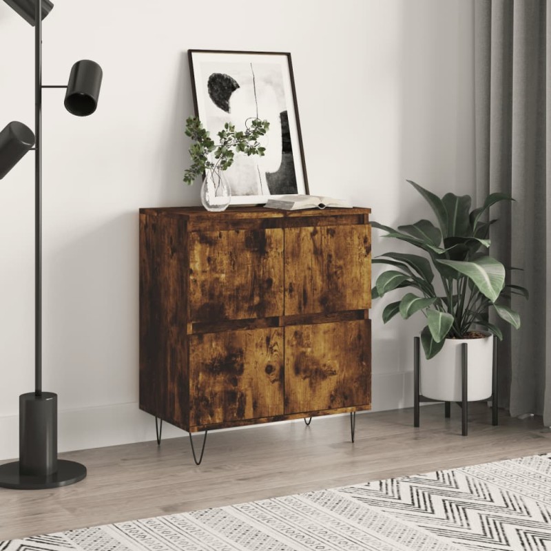 vidaXL Credenza Rovere Fumo 60x35x70 cm in Legno Multistrato