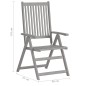 Sedie da Giardino Reclinabili 4 pz con Cuscini Massello Acacia Sedie da Giardino Reclinabili 4 pz con Cuscini Massello Acacia