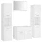 Set Mobili da Bagno Bianco in Truciolato Set Mobili da Bagno Bianco in Truciolato