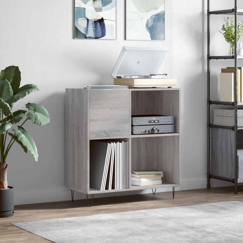 vidaXL Mobile Porta Dischi Grigio Sonoma 84,5x38x89 Legno Multistrato vidaXL Mobile Porta Dischi Grigio Sonoma 84,5x38x89 Legno Multistrato