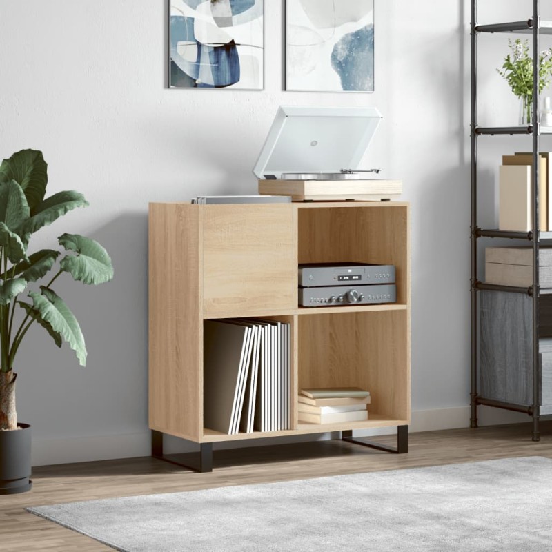 vidaXL Mobile Porta Dischi Rovere Sonoma 84,5x38x89 Legno Multistrato vidaXL Mobile Porta Dischi Rovere Sonoma 84,5x38x89 Legno Multistrato