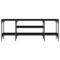 vidaXL Mobile Porta TV Nero 121x35x45 cm in Legno Multistrato e Ferro