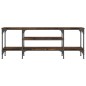 vidaXL Mobile TV Rovere Fumo 121x35x45 cm in Legno Multistrato e Ferro