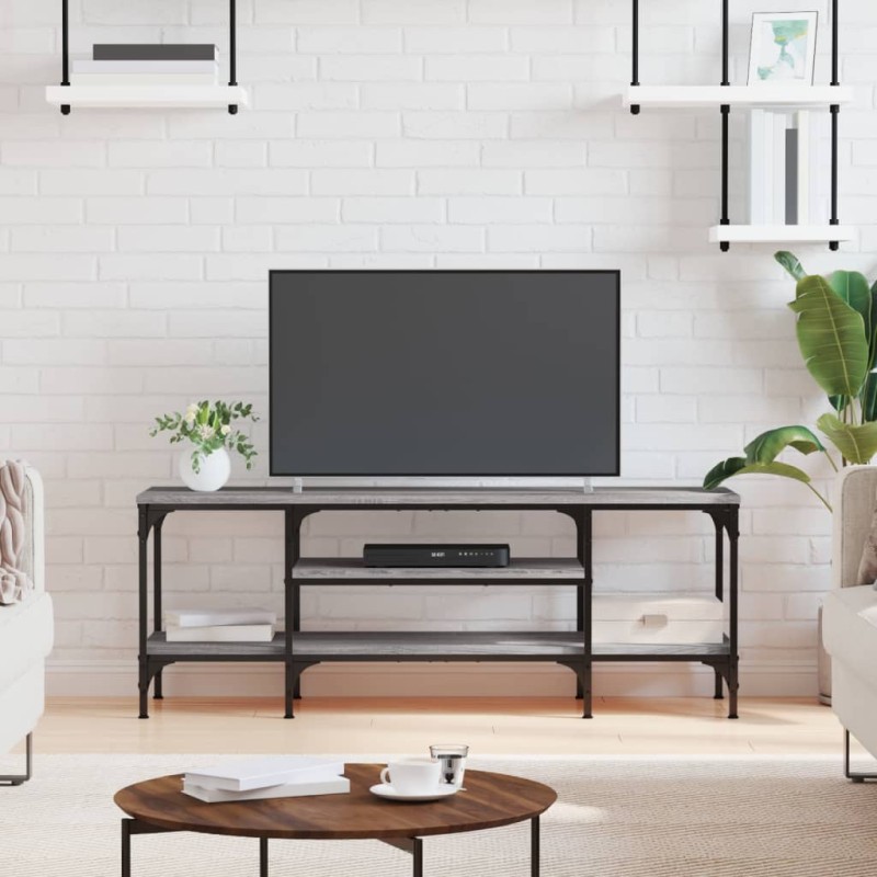 vidaXL Mobile TV Grigio Sonoma 121x35x45 cm Legno Multistrato e Ferro