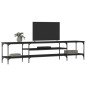 vidaXL Mobile Porta TV Nero 201x35x45 cm in Legno Multistrato e Ferro