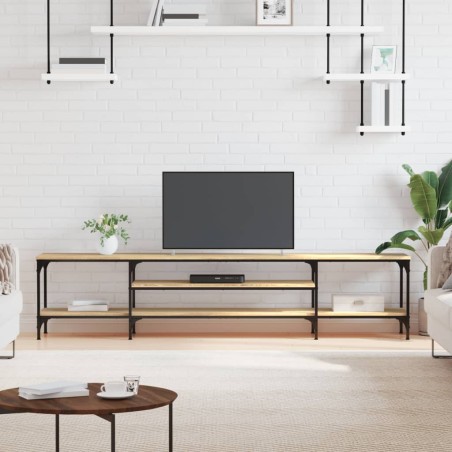 vidaXL Mobile TV Rovere Sonoma 201x35x45 cm Legno Multistrato e Ferro