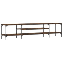 vidaXL Mobile TV Rovere Fumo 201x35x45 cm in Legno Multistrato e Ferro