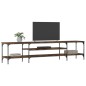 vidaXL Mobile TV Rovere Fumo 201x35x45 cm in Legno Multistrato e Ferro