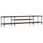 vidaXL Mobile TV Rovere Fumo 201x35x45 cm in Legno Multistrato e Ferro