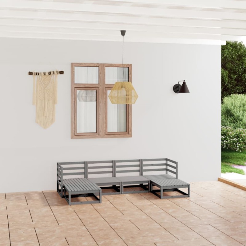 vidaXL Set Divani da Giardino 6 pz in Legno Massello di Pino vidaXL Set Divani da Giardino 6 pz in Legno Massello di Pino