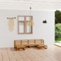 vidaXL Set Divani da Giardino 6 pz in Legno Massello di Pino vidaXL Set Divani da Giardino 6 pz in Legno Massello di Pino