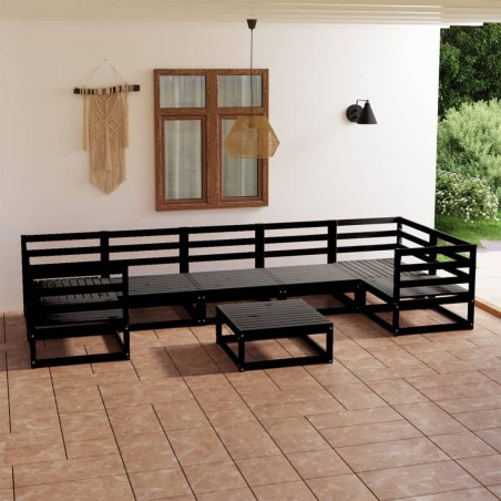 vidaXL Set Divani da Giardino 8 pz in Legno Massello di Pino