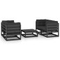 vidaXL Set Divani da Giardino 5 pz con Cuscini Legno Massello di Pino vidaXL Set Divani da Giardino 5 pz con Cuscini Legno Massello di Pino