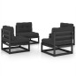 vidaXL Set Divani da Giardino 4 pz con Cuscini Legno Massello Pino