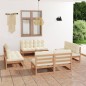 vidaXL Set Divani da Giardino 8 pz con Cuscini Legno Massello Pino vidaXL Set Divani da Giardino 8 pz con Cuscini Legno Massello Pino