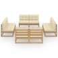 vidaXL Set Divani da Giardino 8 pz con Cuscini Legno Massello Pino vidaXL Set Divani da Giardino 8 pz con Cuscini Legno Massello Pino