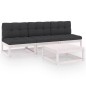 vidaXL Set Divani da Giardino 4 pz con Cuscini Legno Massello Pino vidaXL Set Divani da Giardino 4 pz con Cuscini Legno Massello Pino