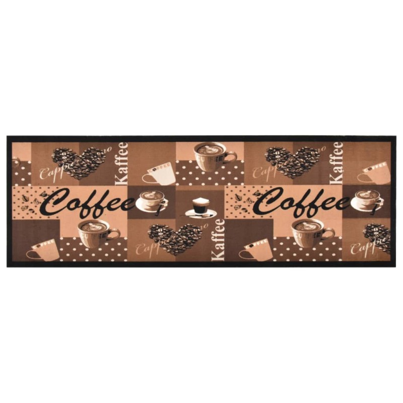Tappetino da Cucina Lavabile Caffè Marrone 45x150 cm Tappetino da Cucina Lavabile Caffè Marrone 45x150 cm