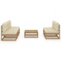 vidaXL Set Divani da Giardino 6 pz con Cuscini Legno Massello di Pino vidaXL Set Divani da Giardino 6 pz con Cuscini Legno Massello di Pino