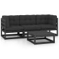 vidaXL Set Divani da Giardino 4 pz con Cuscini Legno Massello Pino vidaXL Set Divani da Giardino 4 pz con Cuscini Legno Massello Pino