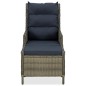 Sedia da Giardino Reclinabile con Pouf Polyrattan Marrone
