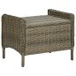 Sedia da Giardino Reclinabile con Pouf Polyrattan Marrone
