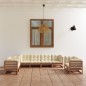 vidaXL Set Divani da Giardino 8 pz con Cuscini Legno Massello di Pino vidaXL Set Divani da Giardino 8 pz con Cuscini Legno Massello di Pino