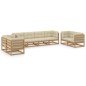 vidaXL Set Divani da Giardino 8 pz con Cuscini Legno Massello di Pino vidaXL Set Divani da Giardino 8 pz con Cuscini Legno Massello di Pino