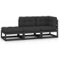 vidaXL Set Divani da Giardino 3 pz con Cuscini Legno Massello di Pino vidaXL Set Divani da Giardino 3 pz con Cuscini Legno Massello di Pino