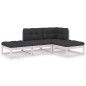 vidaXL Set Divani da Giardino 4 pz con Cuscini Legno Massello Pino