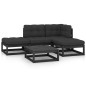 vidaXL Set Divani da Giardino 5 pz con Cuscini Legno Massello Pino vidaXL Set Divani da Giardino 5 pz con Cuscini Legno Massello Pino