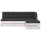 vidaXL Set Divani da Giardino 4 pz con Cuscini Legno Massello Pino vidaXL Set Divani da Giardino 4 pz con Cuscini Legno Massello Pino