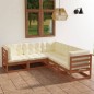 vidaXL Set Divani da Giardino 5 pz con Cuscini Legno Massello di Pino vidaXL Set Divani da Giardino 5 pz con Cuscini Legno Massello di Pino